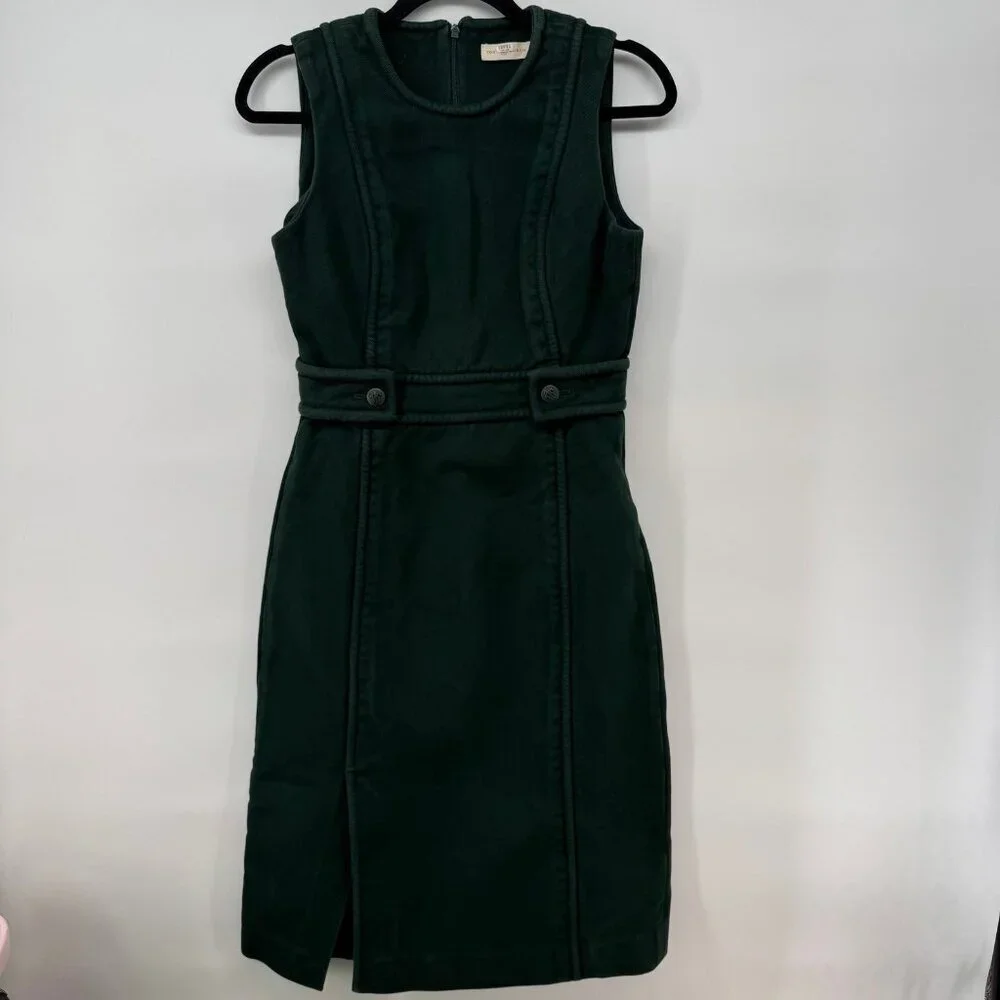 Tory Burch Green Sleeveless Belted Sheath Dress Women’s Size 6